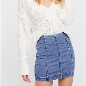 Free People Modern Femme Denim Skirt